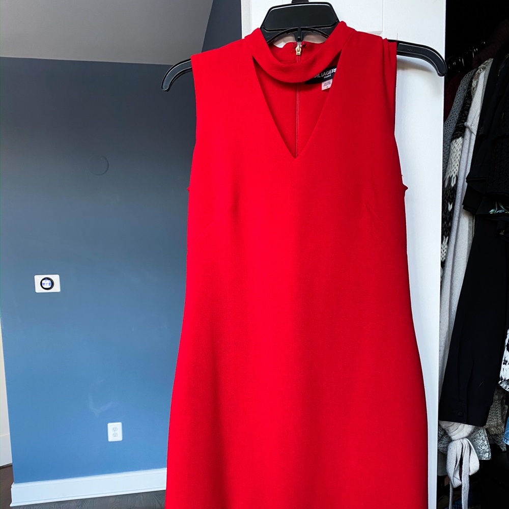 Karl Lagerfeld Paris Sleeveless Red Dress